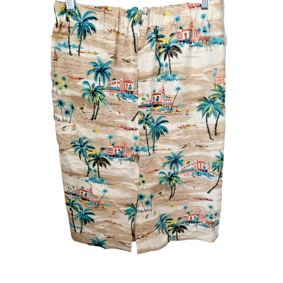 J. Crew Women's Skirt Beach Hawain Print With Angled Ruffle in Front Sz 6 Cotton - Picture 4 of 7